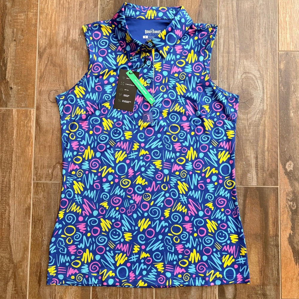 Bogey Bros Womens Sleeveless Golf Polo Sporty Athletic Small New
